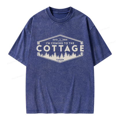 Pagewings Coming To The Cottage Unisex Washed T-shirt