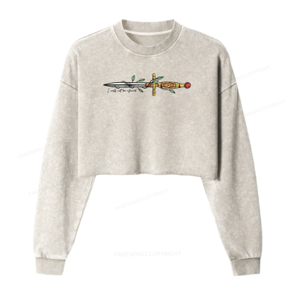 Pagewings I will Not Be Afraid Washed Crop Sweatshirt