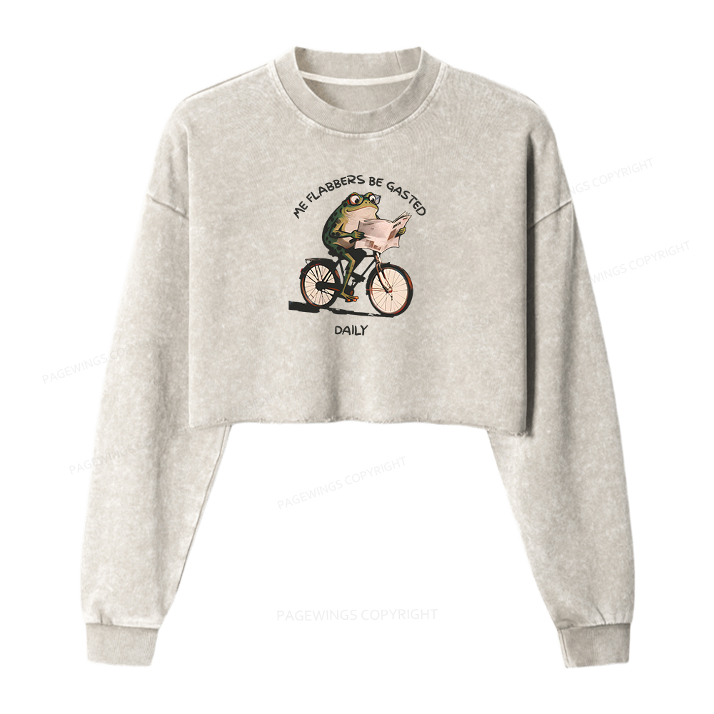 Pagewings Me Flabbers Be Gasted Daily Washed Crop Sweatshirt