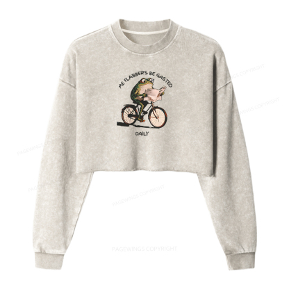 Pagewings Me Flabbers Be Gasted Daily Washed Crop Sweatshirt