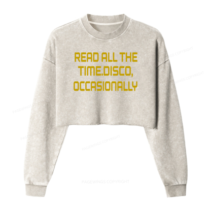 Pagewings Read All The Time Washed Crop Sweatshirt