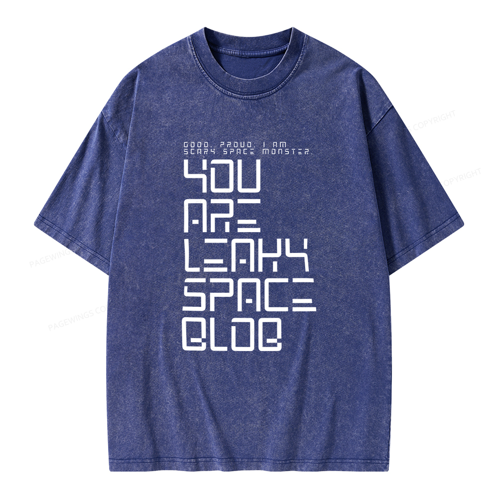 Pagewings Leaky Space Blob Unisex Washed T-shirt