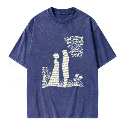 Pagewings Literary Book Lover Unisex Washed T-shirt