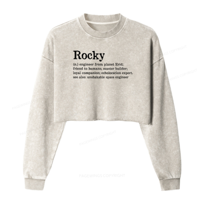 Pagewings Sci-Fi Book Lover Washed Crop Sweatshirt