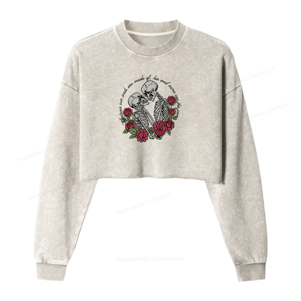 Pagewings Gothic Romance Washed Crop Sweatshirt