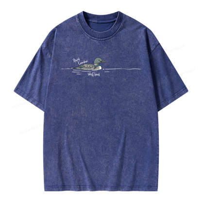 Pagewings Stupid Canadian Wolf Bird Unisex Washed T-shirt