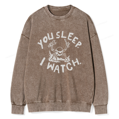 Pagewings You Sleep I Watch Washed Sweatshirt