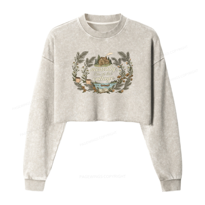 Pagewings I'm At The Cottage Washed Crop Sweatshirt