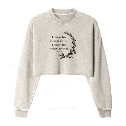 Pagewings Gothic Bookworm Washed Crop Sweatshirt