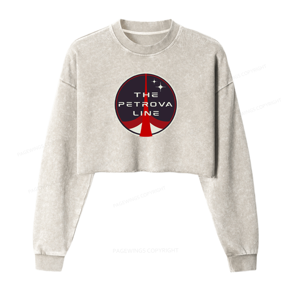 Pagewings Sci-Fi Book Lover Washed Crop Sweatshirt