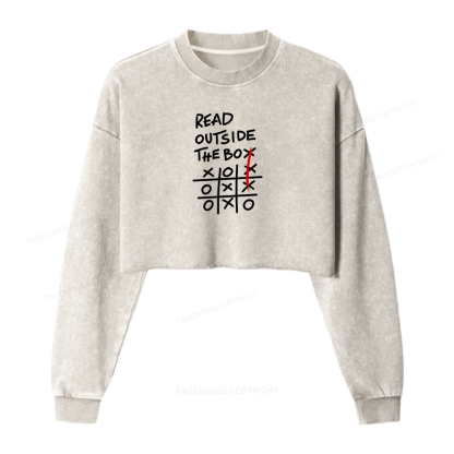 Pagewings Read Outside The Box Washed Crop Sweatshirt
