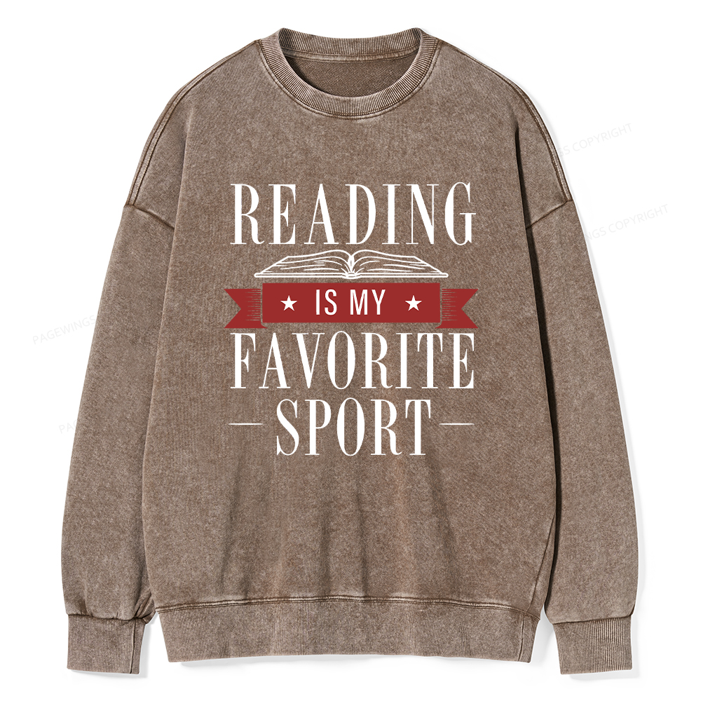 Pagewings Reading Is My Favorite Sport Washed Sweatshirt