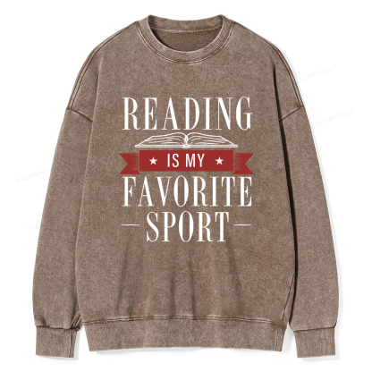 Pagewings Reading Is My Favorite Sport Washed Sweatshirt