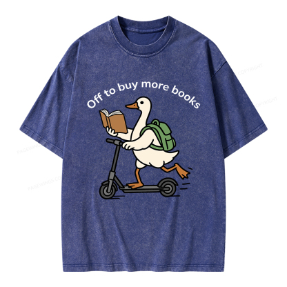 Pagewings Off to Buy More Books Unisex Washed T-shirt