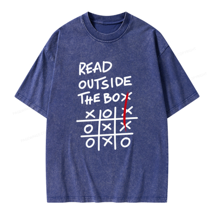 Pagewings Read Outside The Box Unisex Washed T-shirt