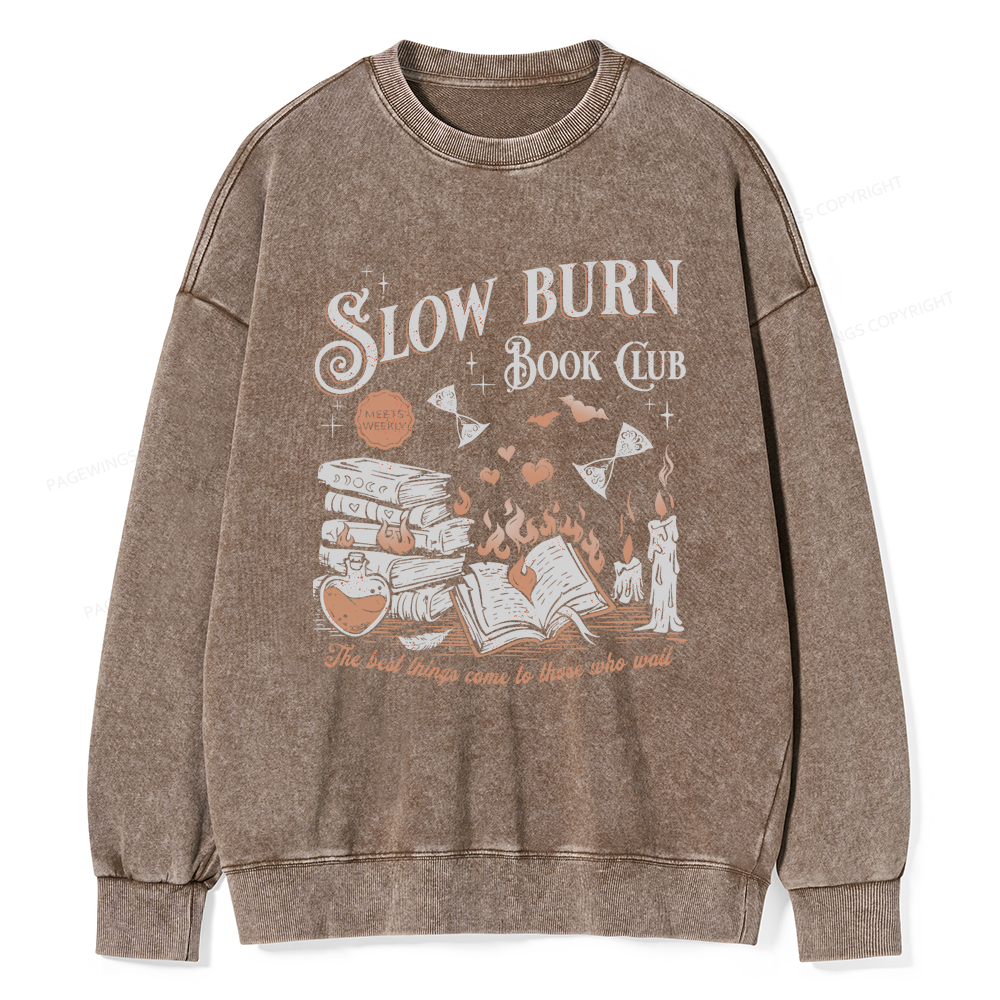Pagewings Slow Burn Book Club Washed Sweatshirt