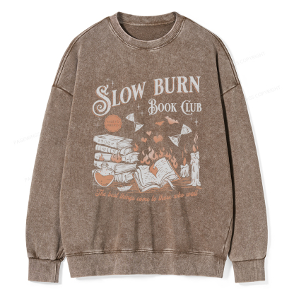 Pagewings Slow Burn Book Club Washed Sweatshirt