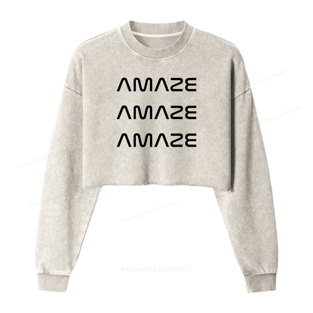 Pagewings Amaze Washed Crop Sweatshirt