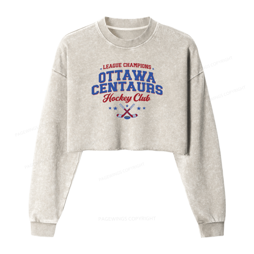 Pagewings Romance Novel Lover Washed Crop Sweatshirt