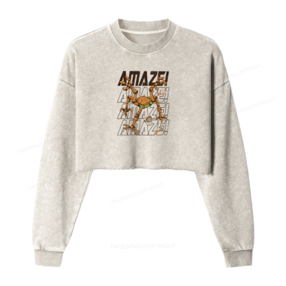 Pagewings Amaze Washed Crop Sweatshirt