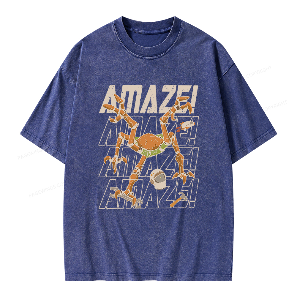 Pagewings AmazeSci Fi Reader Unisex Washed T-shirt