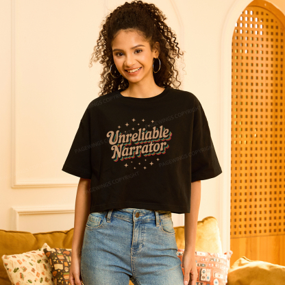 Pagewings Unreliable Narrator Women Crop Tops