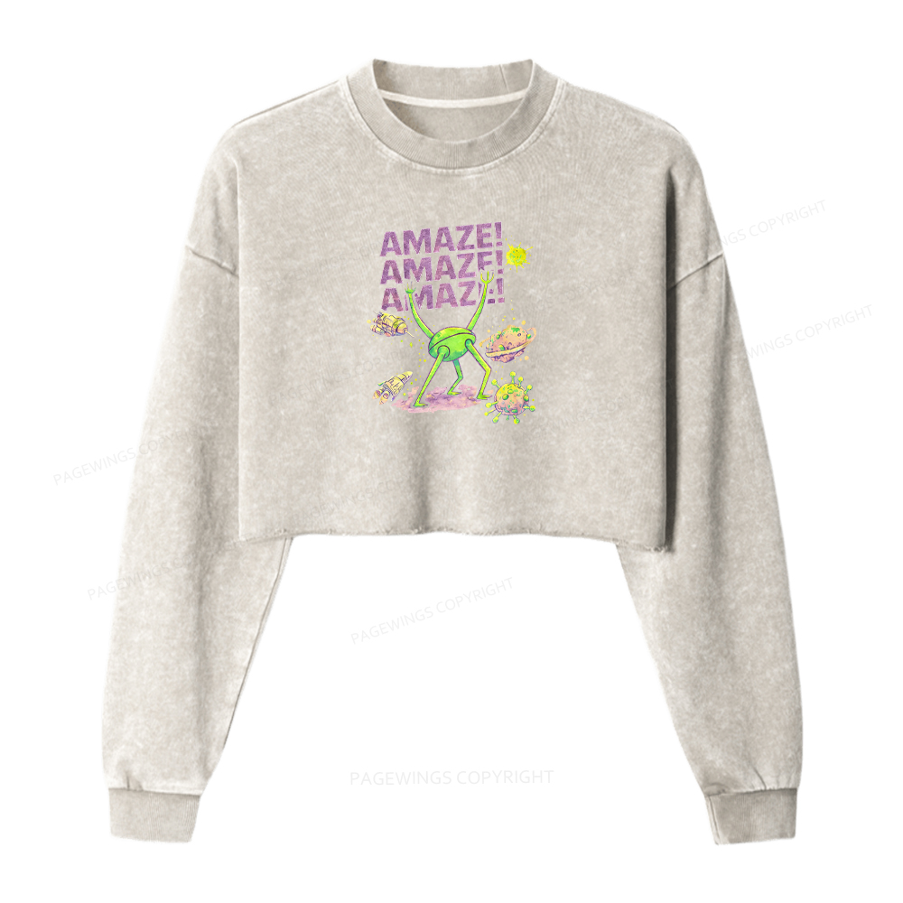 Pagewings Amaze Washed Crop Sweatshirt
