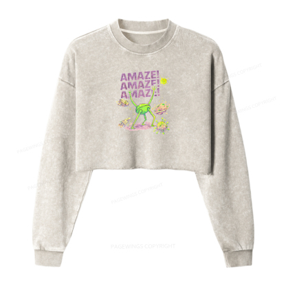Pagewings Amaze Washed Crop Sweatshirt