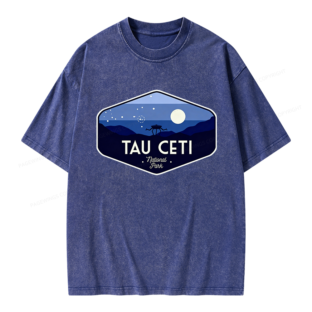 Pagewings Tau Ceti Unisex Washed T-shirt