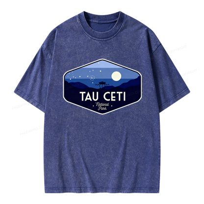 Pagewings Tau Ceti Unisex Washed T-shirt