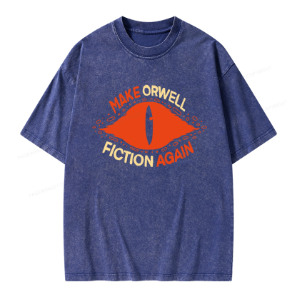 Pagewings Make Orwell Fiction Again Unisex Washed T-shirt