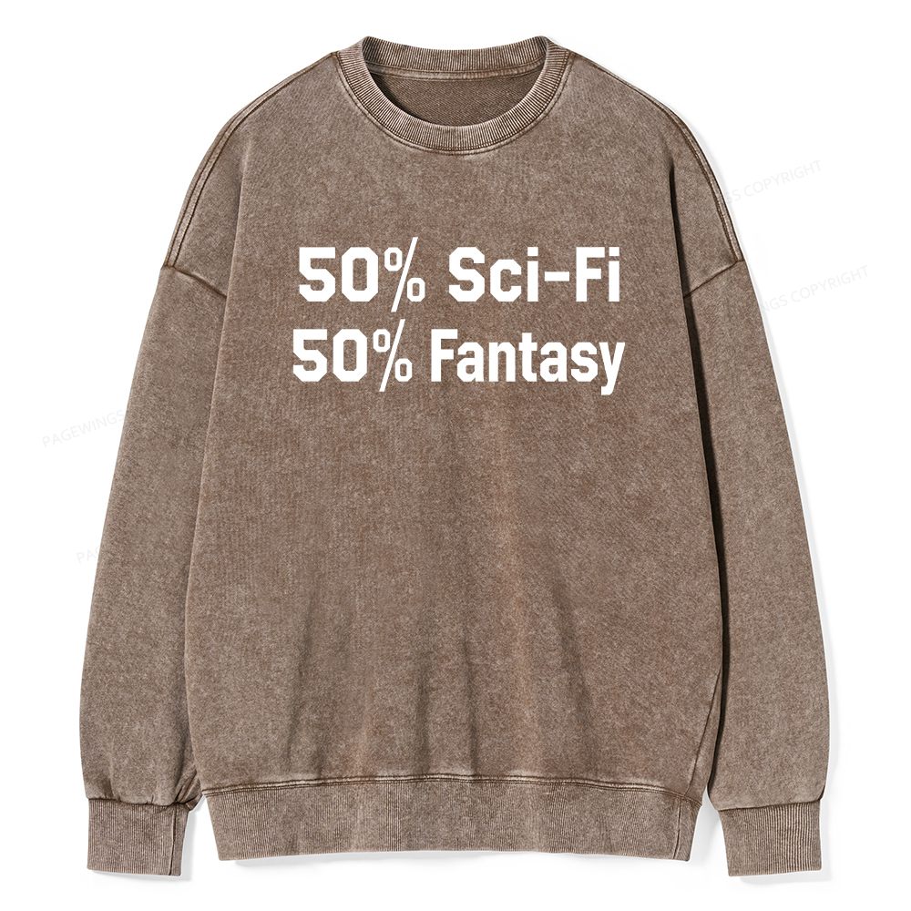 Pagewings 50% Sci-Fi 50% Fantasy Washed Sweatshirt