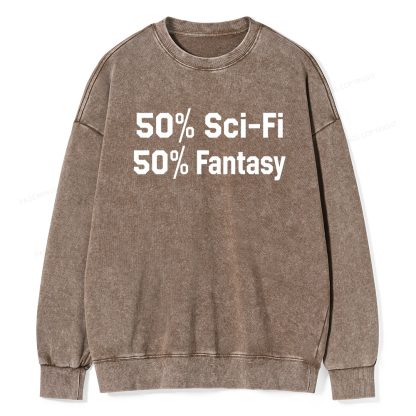 Pagewings 50% Sci-Fi 50% Fantasy Washed Sweatshirt