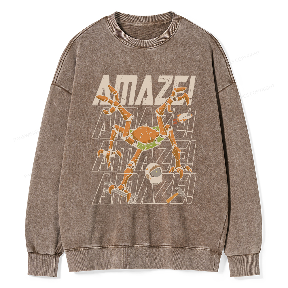 Pagewings AmazeSci Fi Reader Unisex Washed Sweatshirt