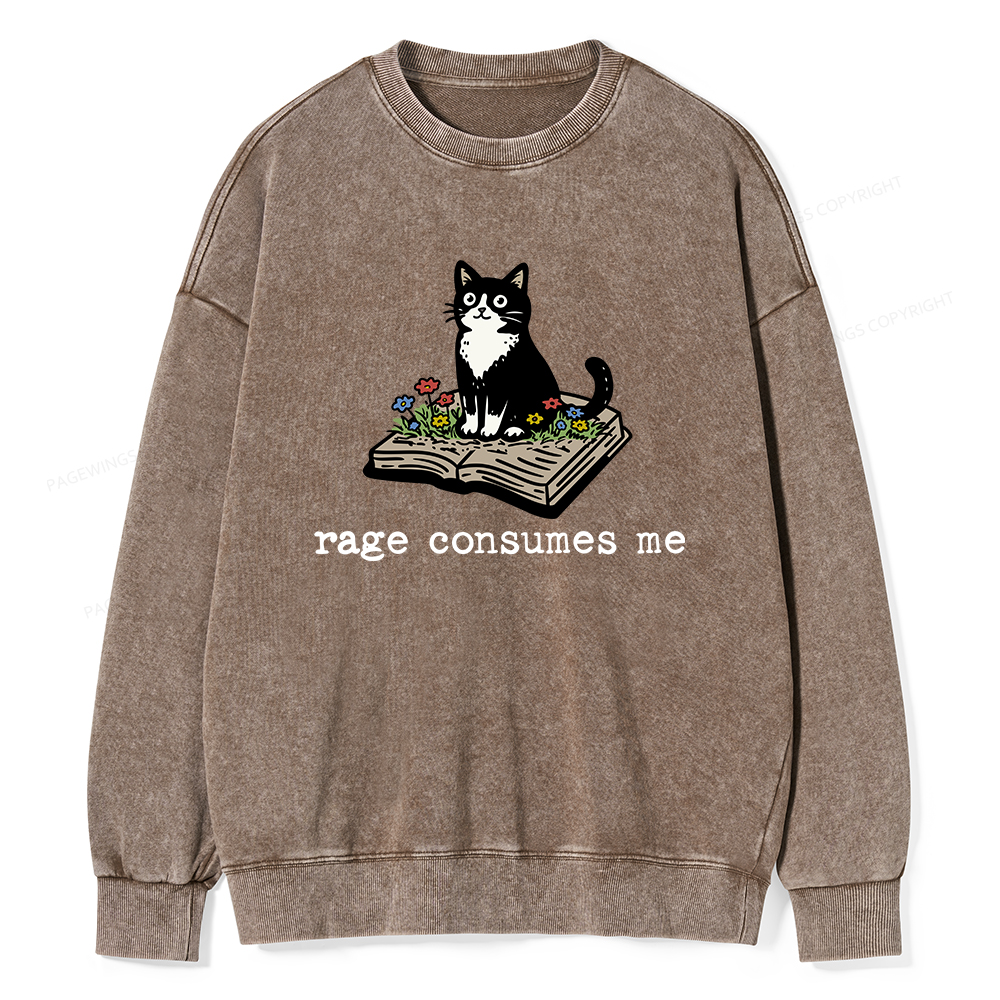 Pagewings Rage Consumes Me Unisex Washed Sweatshirt