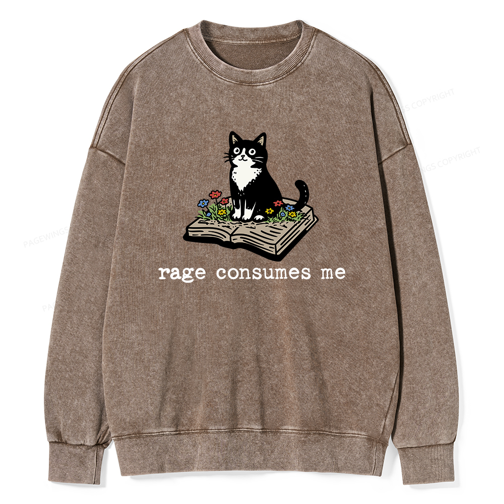 Pagewings Rage Consumes Me Unisex Washed Sweatshirt