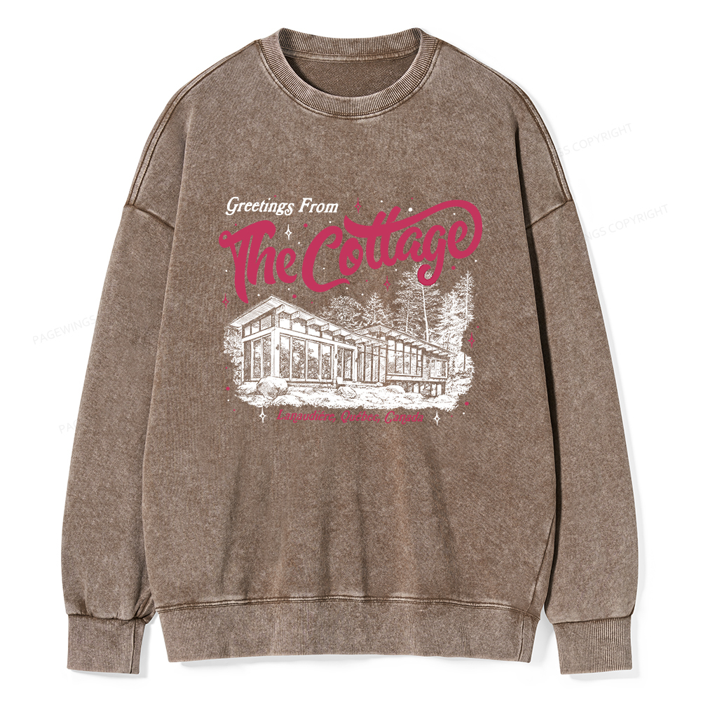 Pagewings Coming To The Cottage Unisex Washed Sweatshirt