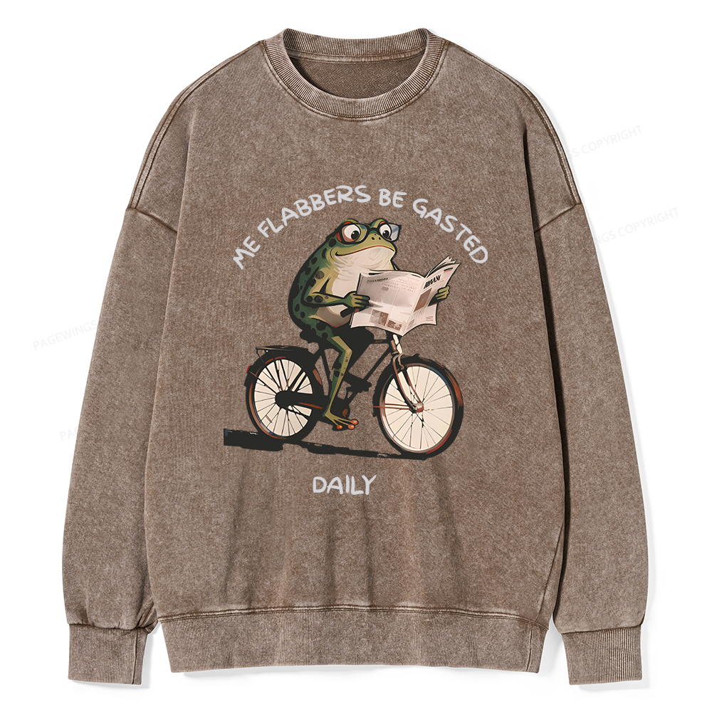 Pagewings Me Flabbers Be Gasted Daily Unisex Washed Sweatshirt