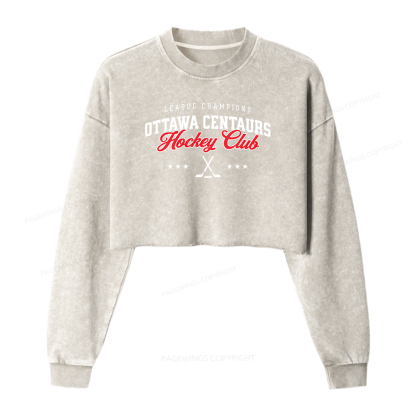 Pagewings Hockey Club Washed Crop Sweatshirt