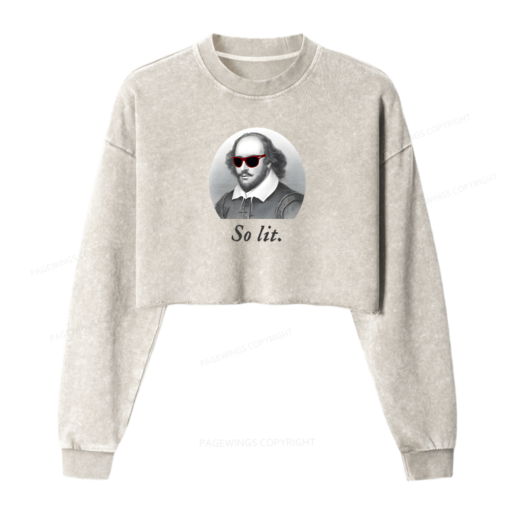 Pagewings So Lit Washed Crop Sweatshirt