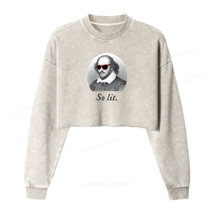 Pagewings So Lit Washed Crop Sweatshirt