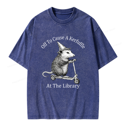 Pagewings Off To Cause A Kerfuffle Unisex Washed T-shirt