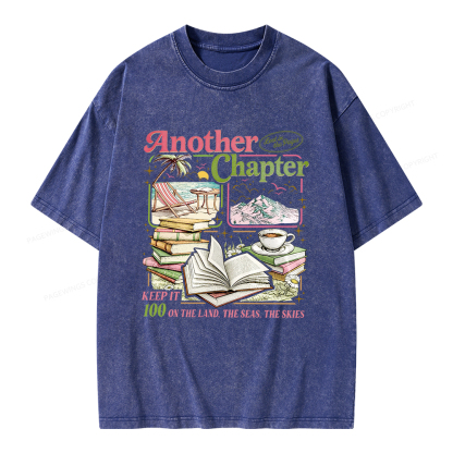 Pagewings One More Chapter Bookish Unisex Washed T-shirt