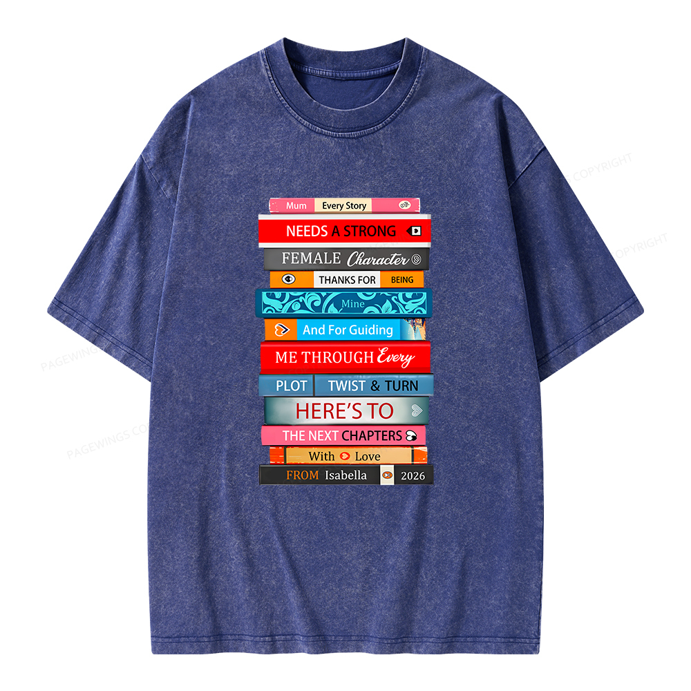 Pagewings Personalised Books Mother's Day Unisex Washed T-shirt