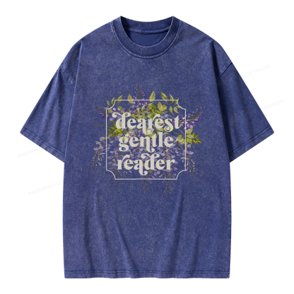 Pagewings Dearest Gentle Reader Unisex Washed T-shirt