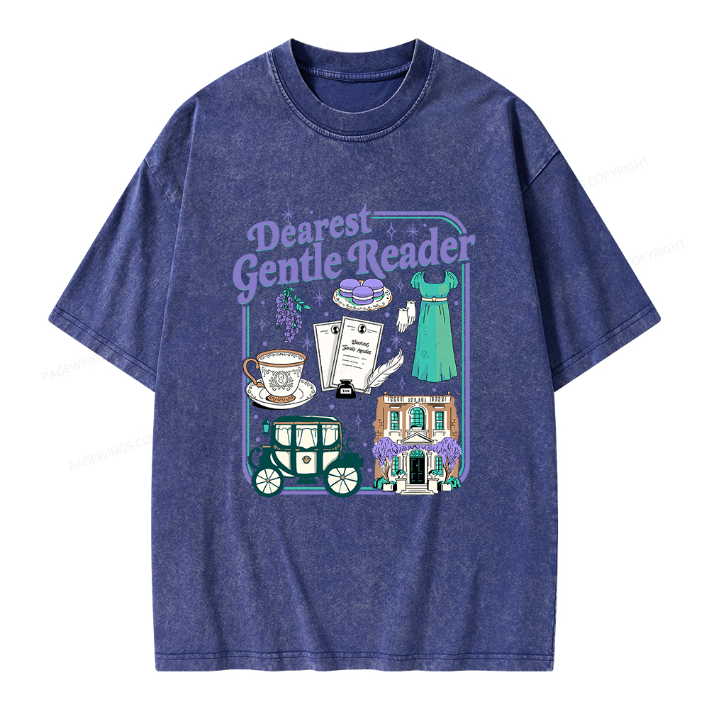 Pagewings Dearest Gentle Reader Unisex Washed T-shirt