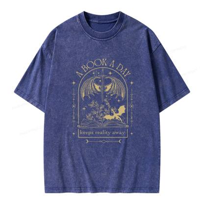 Pagewings A Book a Day Dragon Unisex Washed T-shirt