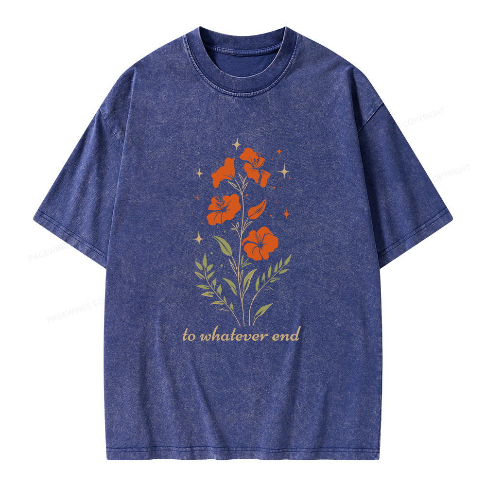 Pagewings Throne of Glass To Whatever End Unisex Washed T-shirt