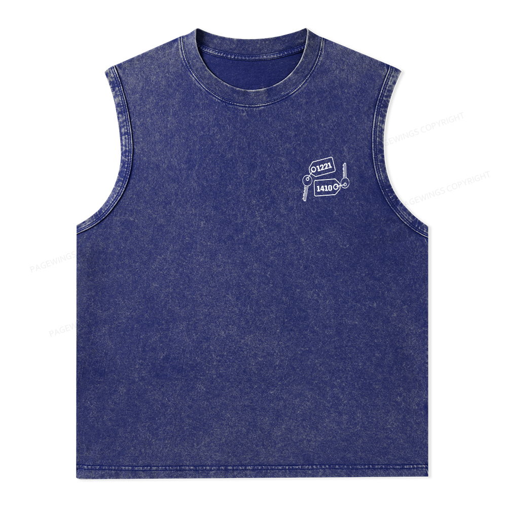 Pagewings Room Numbers Unisex Washed Tank Top