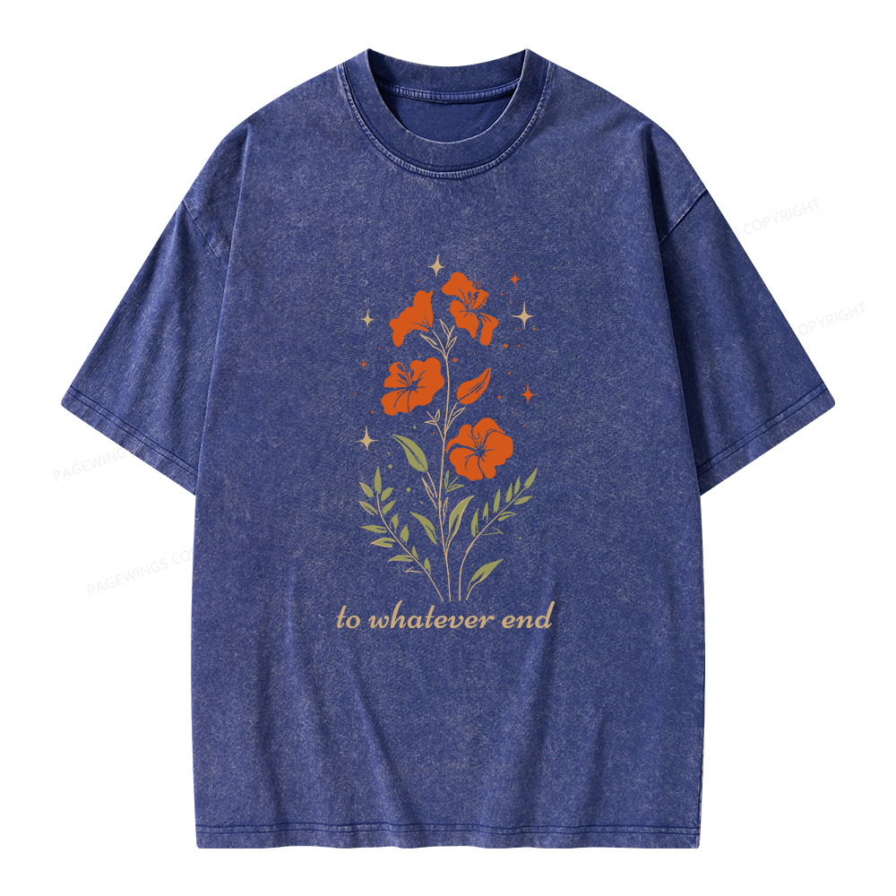 Pagewings Throne of Glass To Whatever End Unisex Washed T-shirt